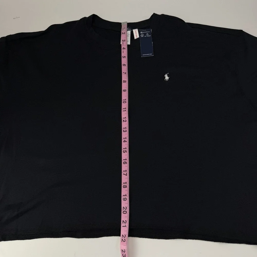 Polo Ralph Lauren Shirt Womens Medium Black Long Sleeve PJs Pajama Sleep Top NWT